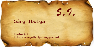 Sáry Ibolya névjegykártya